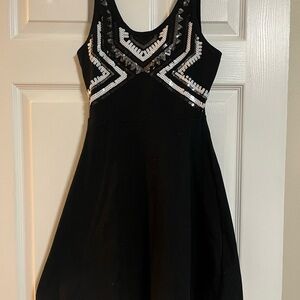 EXPRESS Black Dress with Silver Sequin Design